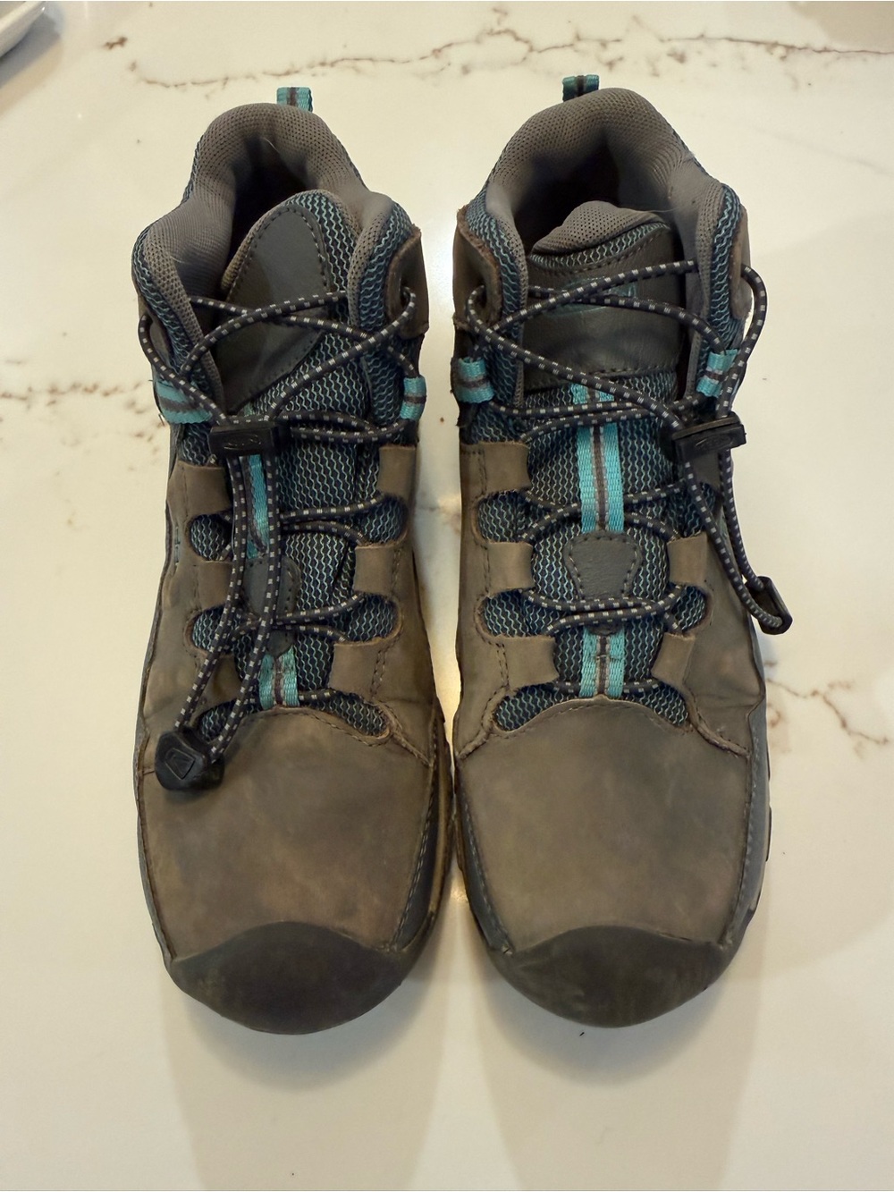 Keen Kids Gray and Teal Hiking Boots
